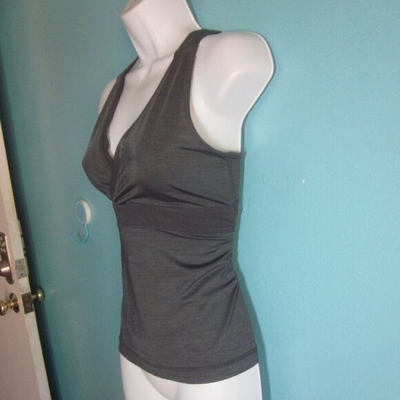 Lululemon Womens Deep V Athletic Tank in Gray About Size S Shelf Bra - Picture 5 of 7